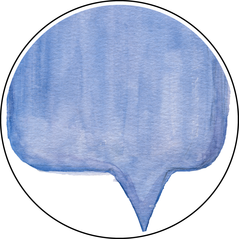 une bulle de dialogue à l'aquarelle